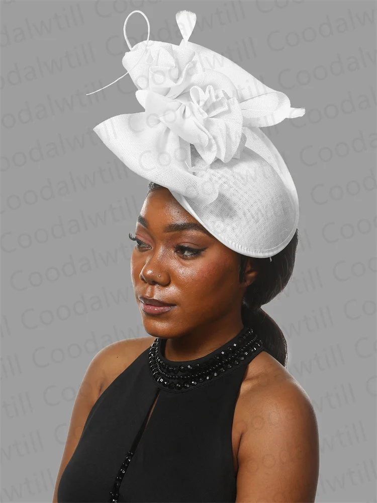 Women Wedding Luxury Fascinator Hat Hair Clip Ladies Femme Mariage Fashion Headpiece Headband Cocktail Race Derby Millinery Cap