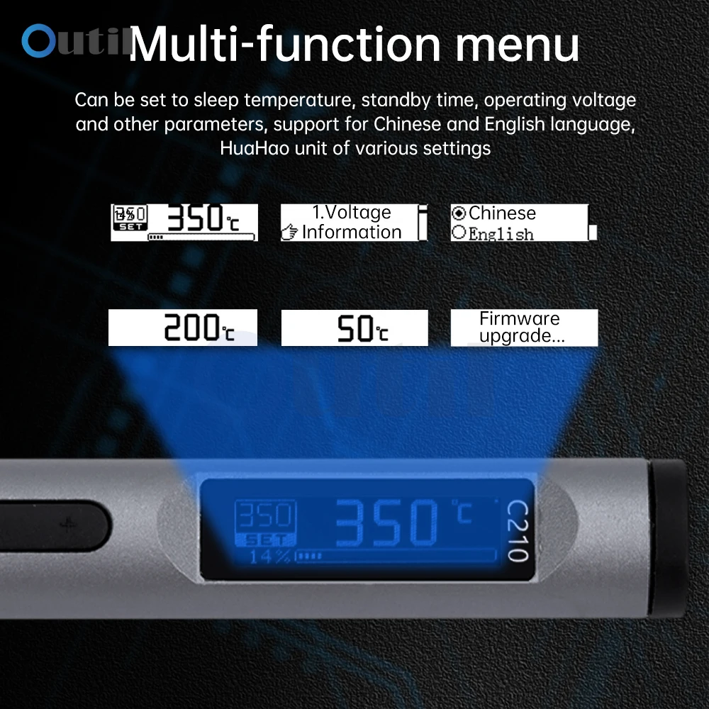 DC 9-20V Intelligent Soldering Iron 100W Constant Temperature Soldering Station Soldering Pen supports PD/QC Type-C fast chargin