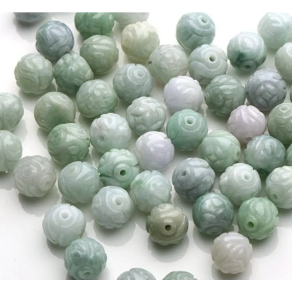 1pcs Jadeite A Beads Handmade Accessories Jadeite Diameter 18mm Dragon Ball Lotus Ball Large Loose Ball Men