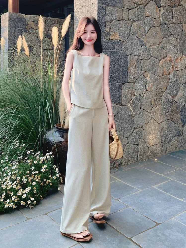 

Топ и женская брючная одежда, шикарная элегантная повседневная модная одежда группы Co Ord, роскошные женские брюки 2024, комплект из двух предметов