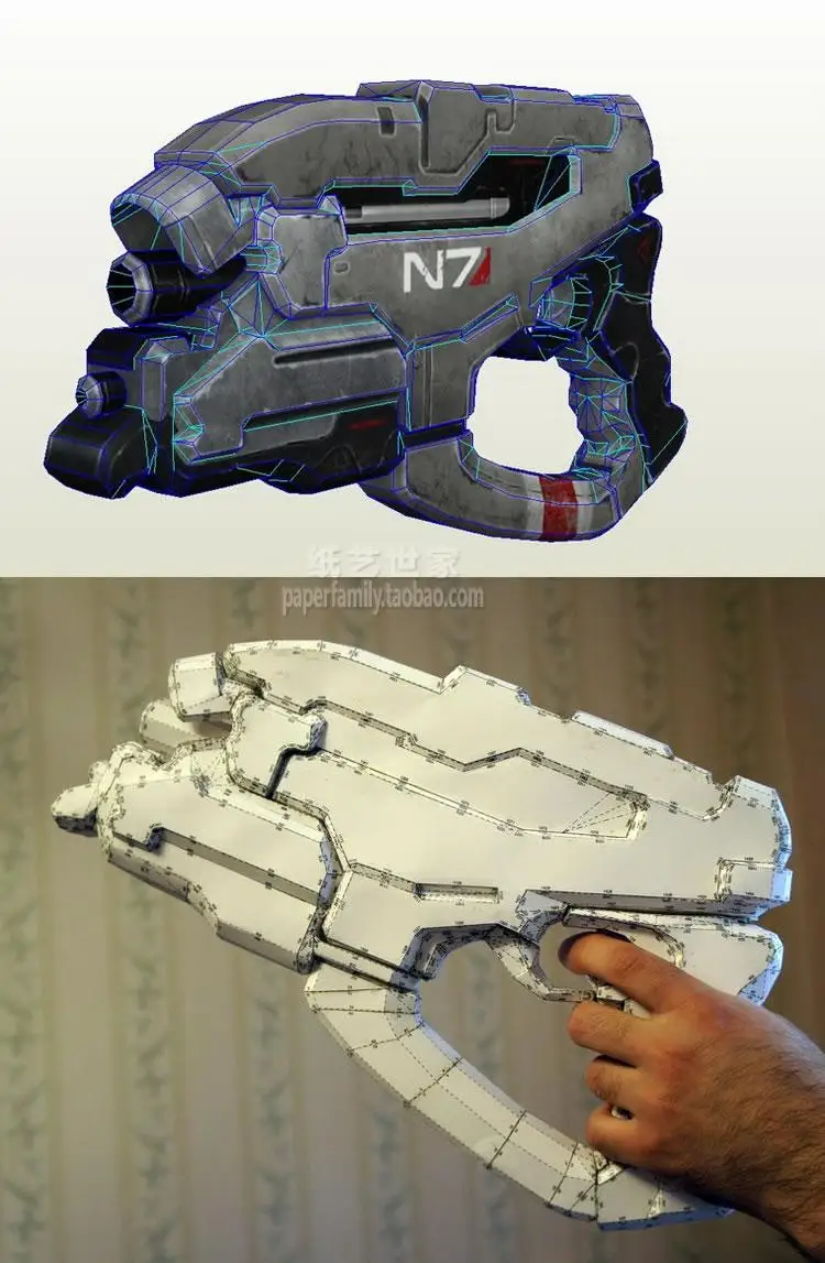 

Пистолет с орлом Mass Effect 3 N7 Масштаб 1:1, бумажная модель 3D ручной работы, детская игрушка «сделай сам» для косплея