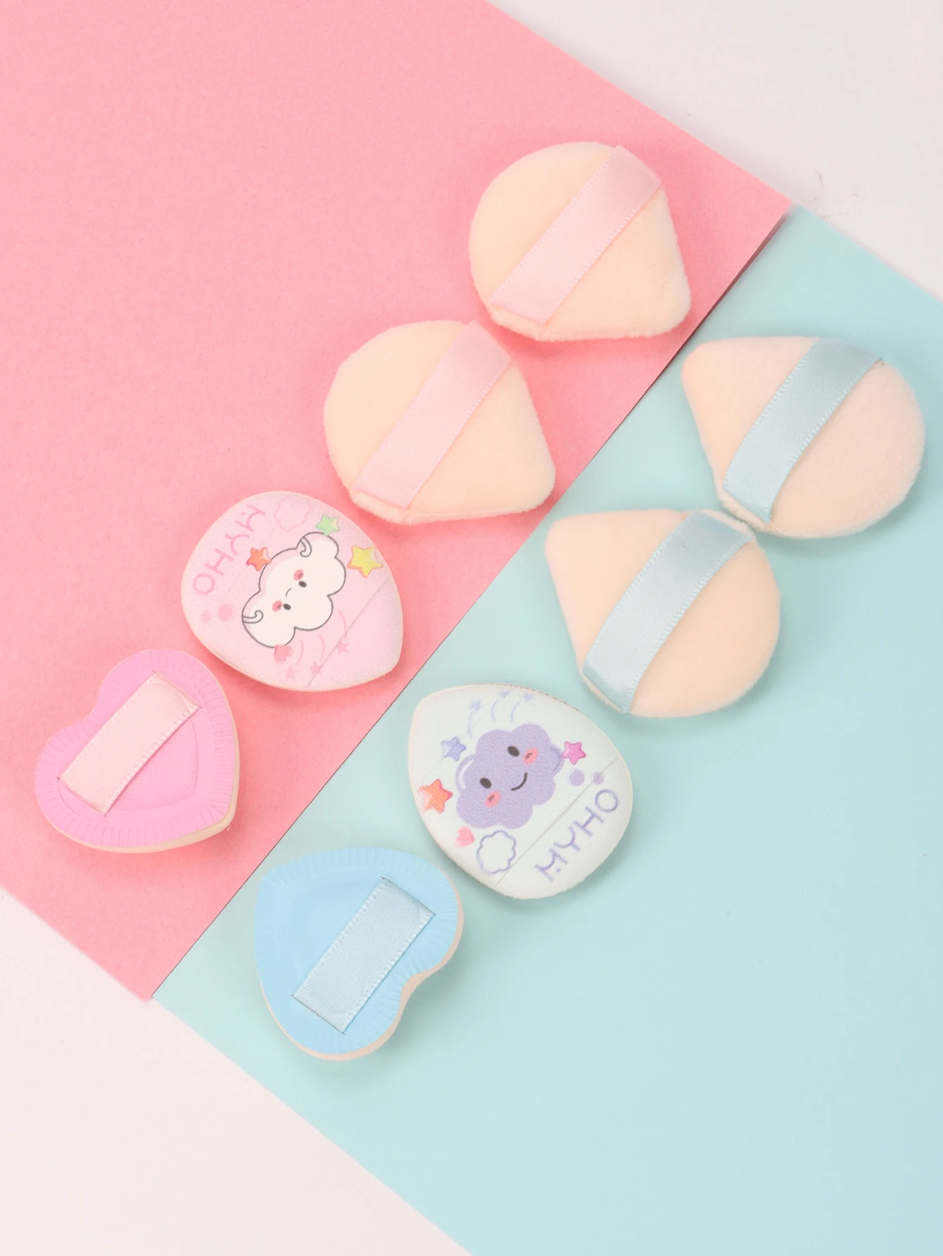 Finger Puff 4/8 unidades, puff de pó de maquiagem puff; Uso úmido ou seco; Sopro de pó com almofada de ar; Esponja de maquiagem portátil multifuncional