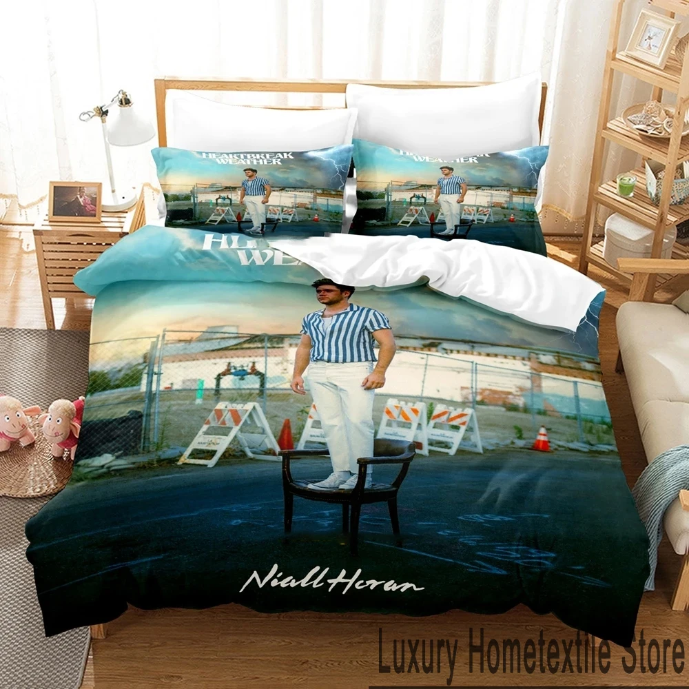 Imagem -04 - Conjunto de Cama para Meninos e Meninas Impressão 3d Capa de Edredão Fronha Tecido Caseiro Casal Queen e King Size Cama de Adulto Niall Horan