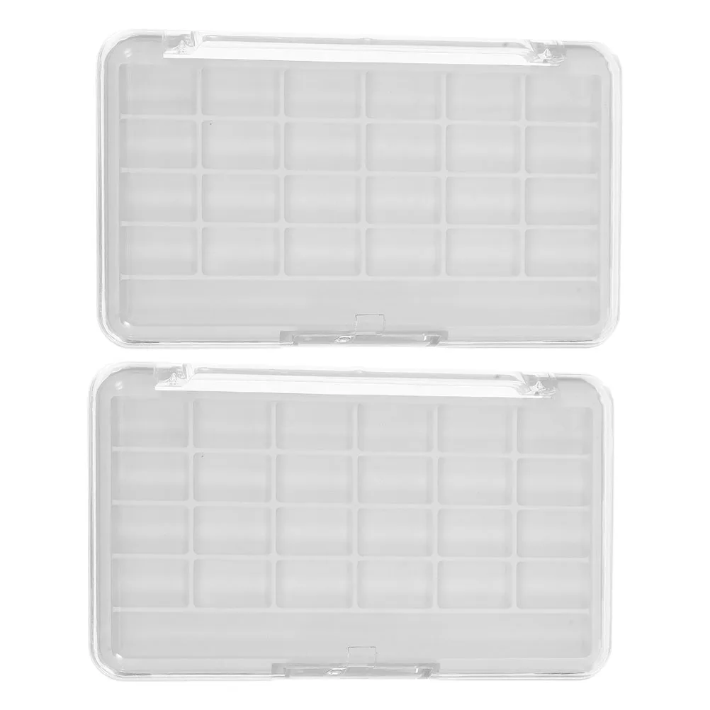 2Pcs Eye Shadow Organizer Box Transparent Empty Makeup Palette DIY Lipstick Holder Portable Compact Refillable Storage Case