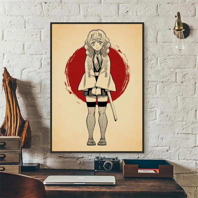 Anime Figur Dämon Slayer Stil Nezuko und Tanjiro Kunst Bild HD Poster Wohnzimmer Schlafzimmer Bar Ästhetische Zimmer Dekoration