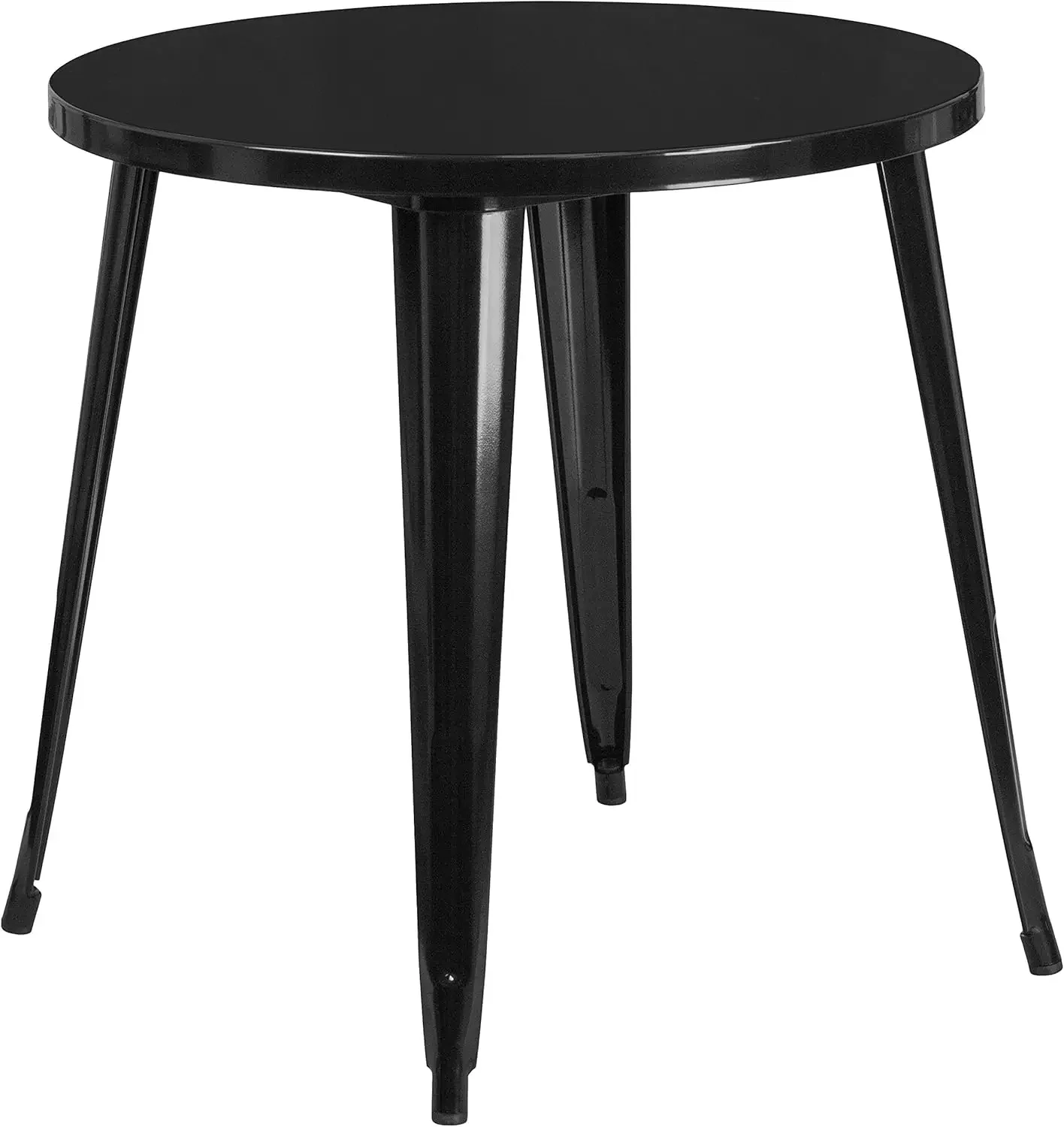 Commercial Grade 30" Round Black Metal Indoor-Outdoor Table