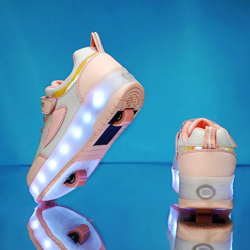 أحذية رياضية للأولاد: أحذية أطفال غير مرئية بعجلات ذات 8 عجلات، زلاجات دوارة بأربع عجلات للفتيات للطلاب #3