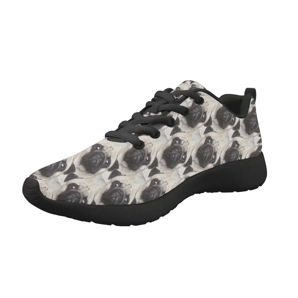 

Hot Sale Mesh Men Running Shoes Bulldog Pattern Breathable Lace-Up Jogging Light Women Sneakers Outdoor Soft Shoes Plus Size 46