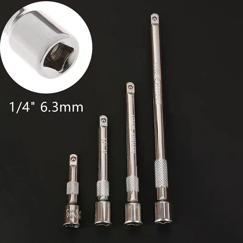 Tool 50/75/100/150mm Long Extension Bar for 1/4 Sleeve Drive Ratchet Socket Extender Ratchet Wrench Quick Release Hand