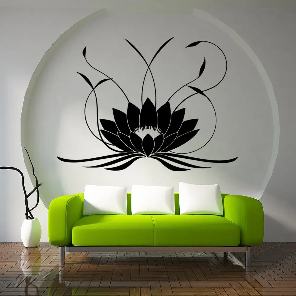 3d Mandala Lotus Naklejka ścienna PVC Usuwalne naklejki ścienne do jogi Naklejki do sypialni Salon Dekoracja domu Mural