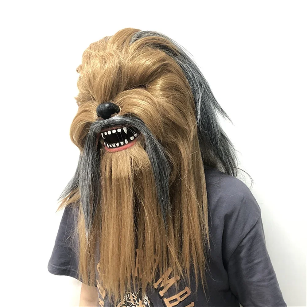 Revenge of the Sith Chewbacca Chewie Cosplay Costume Adult Unisex Latex Mask Helmet Halloween Party Carnival Props