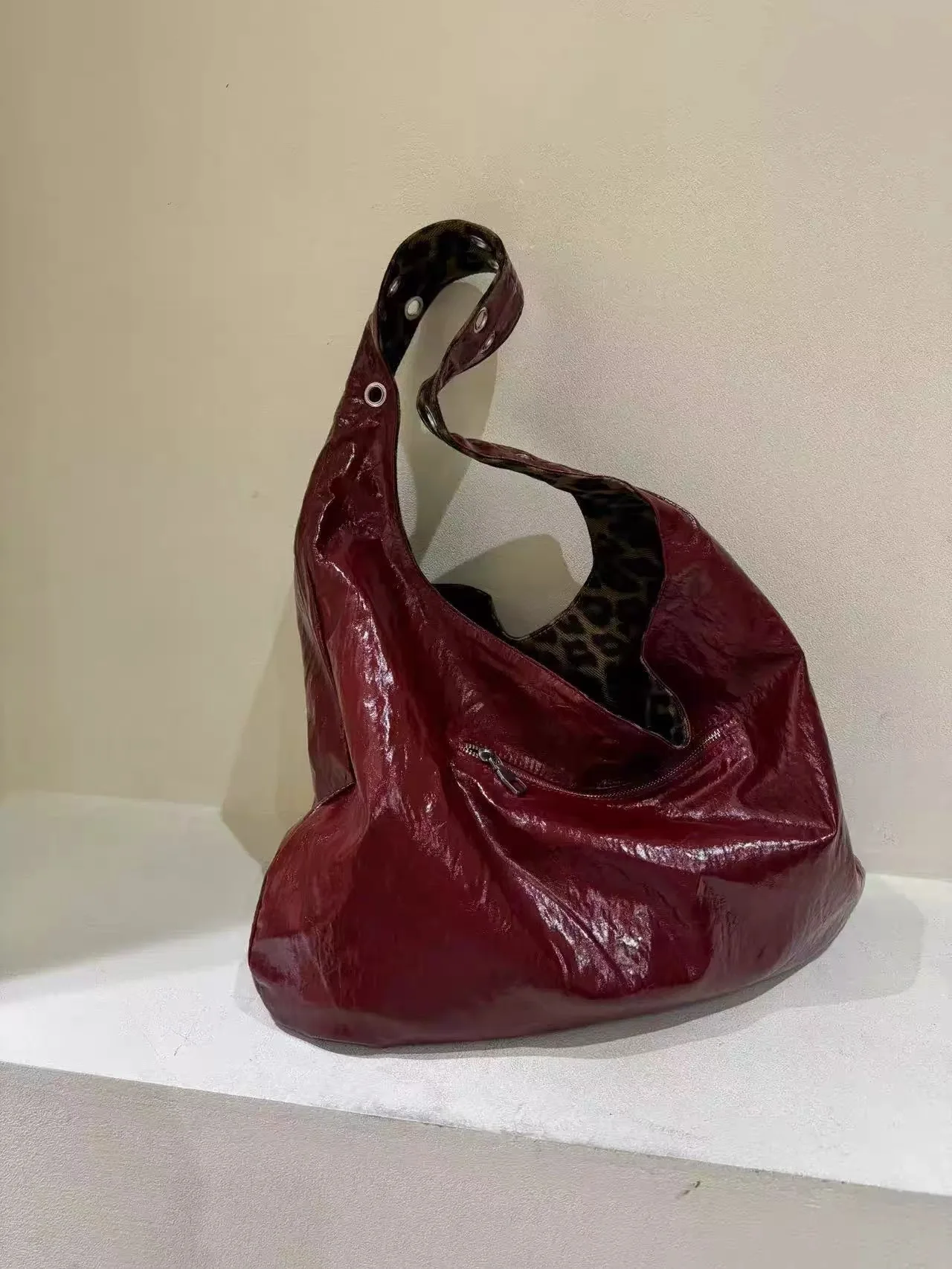 

Women's Casual Canvas One Shoulder Bags Retro Leopard Print Large Capacity Tote Bag