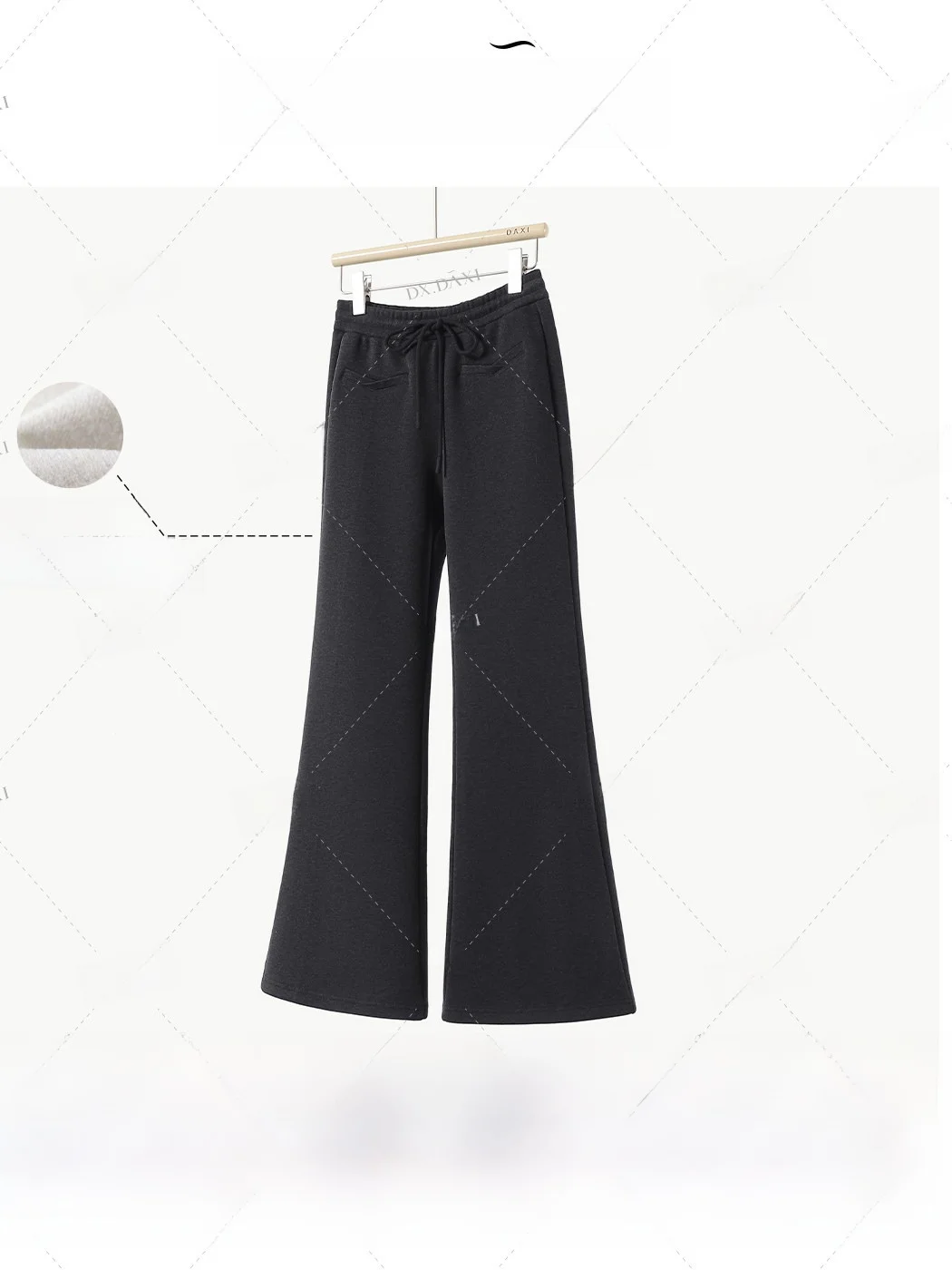 

High Waist Flared Casual Sweatpants Women's Fce Lined Slimming Wide Leg Pants Sli All-Match Winter Faion