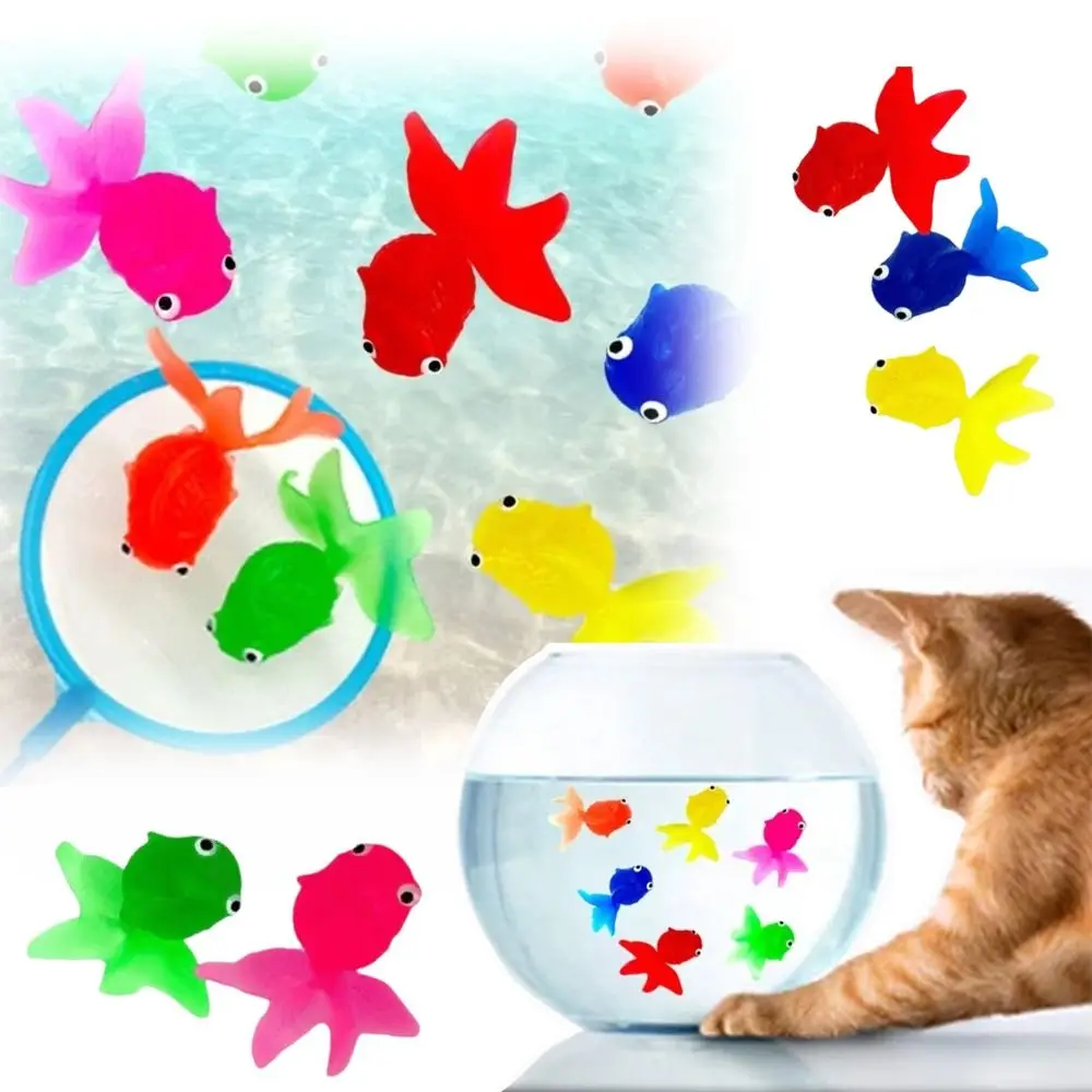 Simulated Soft Glue Goldfish Fishing Toy Artificial Aquarium Decorations Plastic Fish Tank Ornaments Soft TPR Fishing Toys