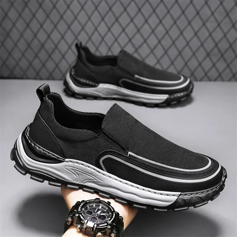 

Новая дышащая повседневная и модная мужская противоскользящая спортивная обувь большого размера с низким верхом и плоской подошвой с круглым носком