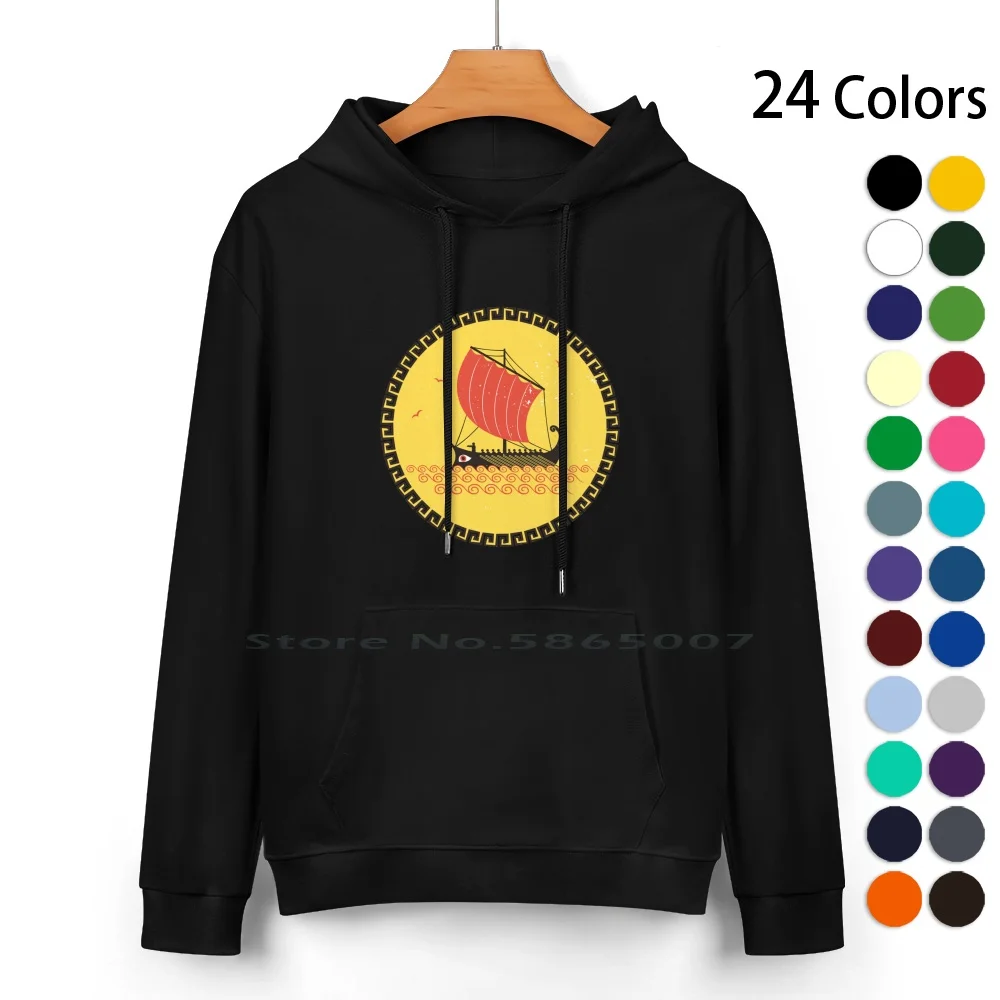 Ship-The Journey Of Odysseus Pure Cotton Hoodie Sweater 24 Colors Odysseus Iliad Homer Ancient Greece Achilles Hector Circe