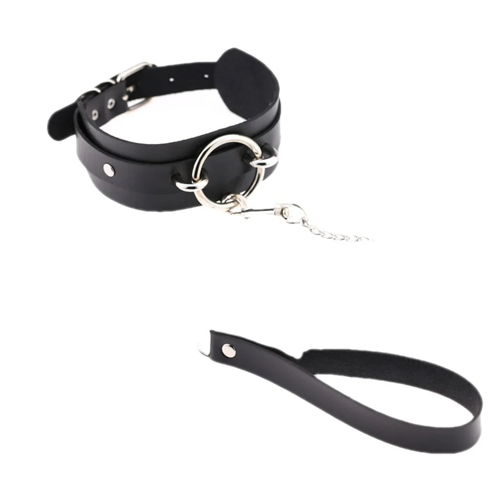 Adult Sex Leather Collar Bondage Erotic Chain Traction Rope Neck Chain Alternative Flirting Female With Sm Adult Products