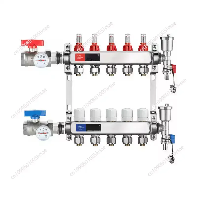 L Household floor heating 1 inch 304 stainless steel intelligent manifold double water collector wholesale parts system