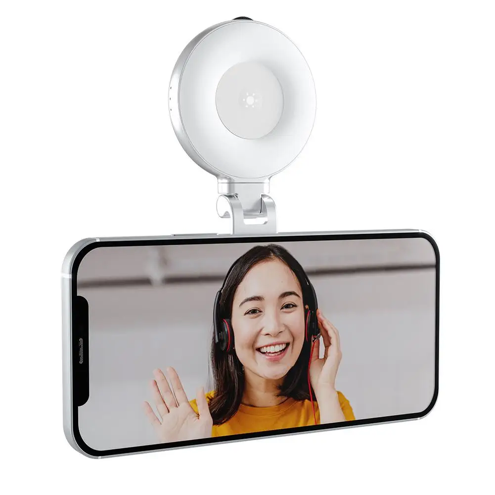 Luce di riempimento magnetica per smartphone pieghevole Mini selfie Luce regolabile Makup 3 modalità di luminosità Specchio girevole Fotografia O7B4