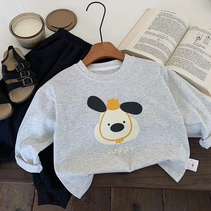 2025 Spring New Children Long Sleeve Cotton T Shirts Cartoon Print Baby Girls Versatile Bottoming Shirt Kids Boys Casual Tops