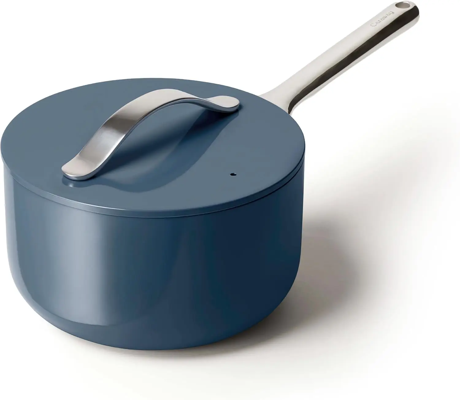 

Nonstick Ceramic Sauce Pan with Lid (3 qt) - Non Toxic, Oven Safe & All Stovetop Compatible - Navy