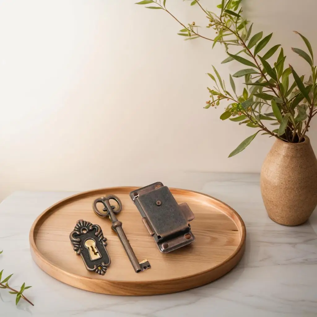 

Door Lock Wardrobe-Cabinet Door Locks Set Key Drawer Jewelry Box 1Pc Antique Locks Furniture Hardware Household DIY Decoration
