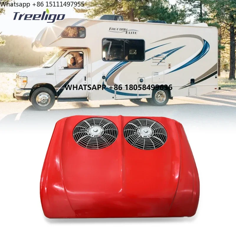 Universal 12v Ac Conditioner Double Fan Compressor Electric Parking  24v  air Conditioning for Bus Truck Caravan