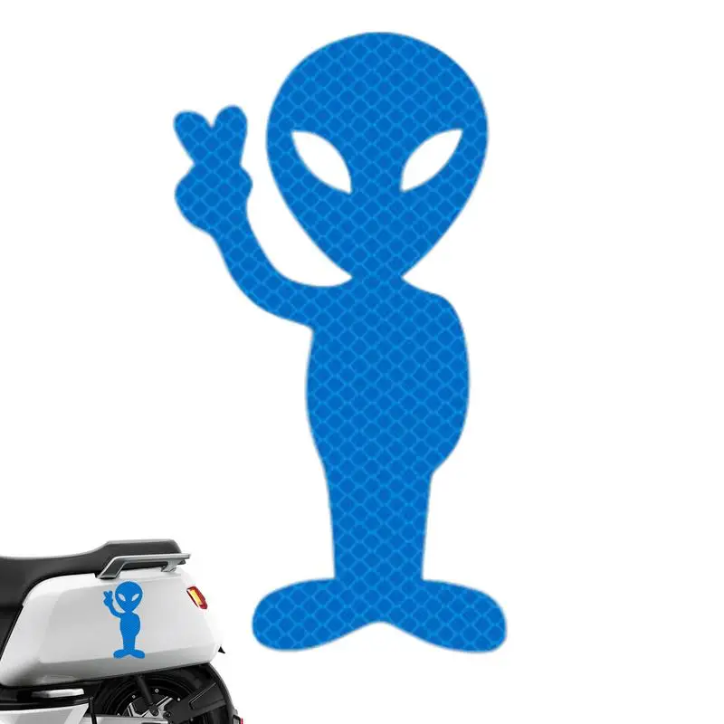 Reflective Car Stickers Alien Car Decal Reflective Sticker Funny Car Stickers Reflective Car Sticker For Backpacks Helmets