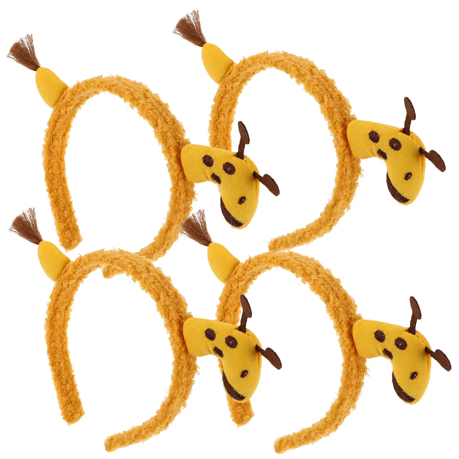 

Набор из 4 милых повязок для волос в виде жирафа для женщин, с надежной фиксацией, для умывания и косметических процедур в ванной