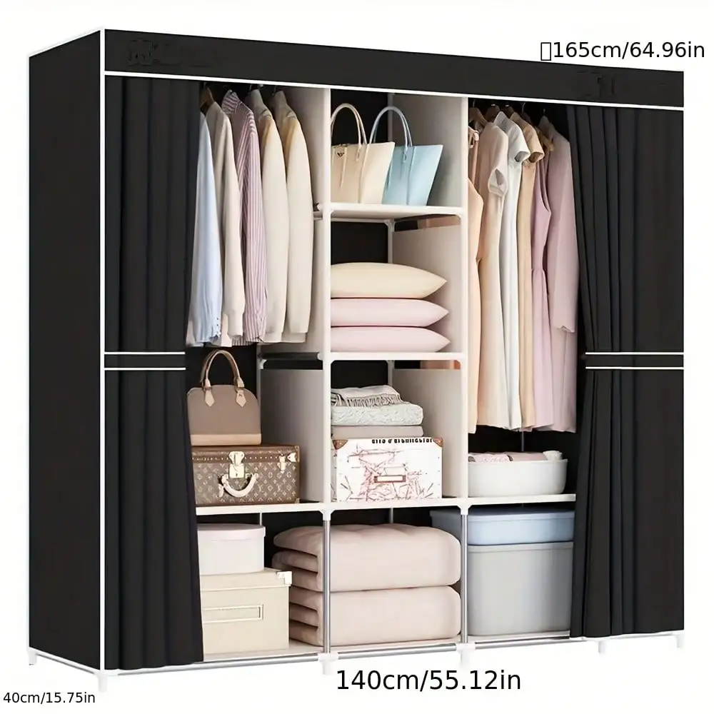 

Шкаф-купе с утолщенными тканевыми дверцами - прочный отдельно стоящий шкаф, подходящий для небольших помещений, общежитий, апартаментов.