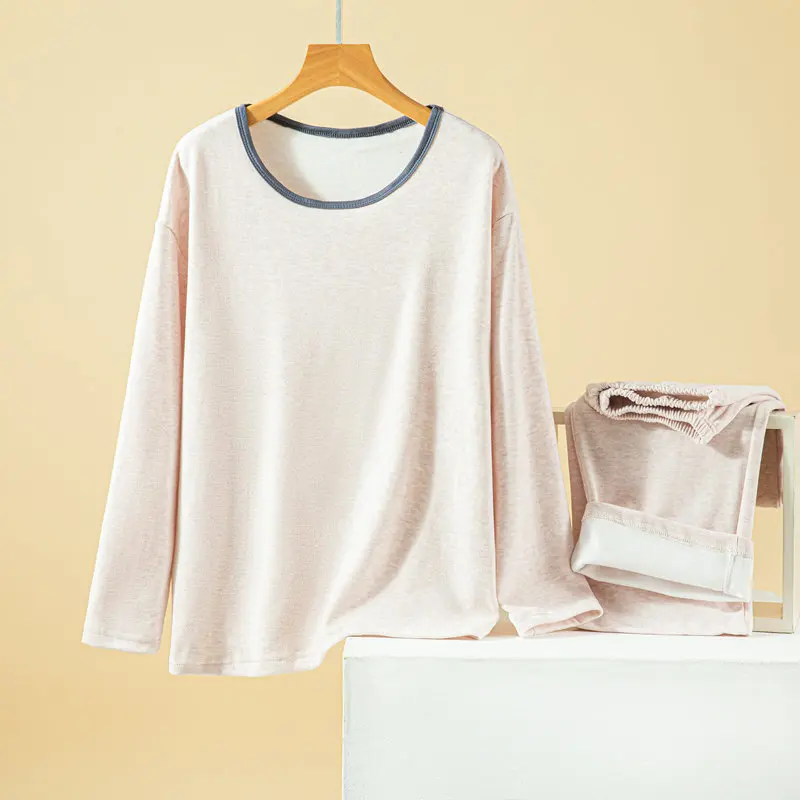 

Повседневный пижамный комплект, женская горячая бархатная теплая зимняя одежда для сна, плотный флис, ночная рубашка с круглым вырезом, домашняя одежда, Lounge Pijama Feminino