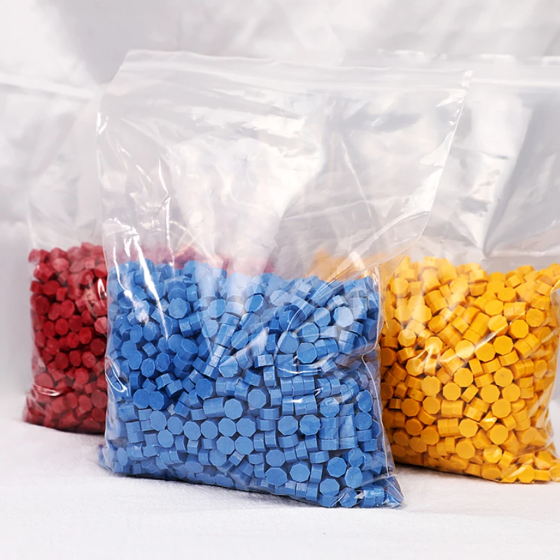 500g Lacquer Wax Particles Octagonal Transparent Color Mixed Color Diy Vintage Hand Account Gift Letter Decoration Seal