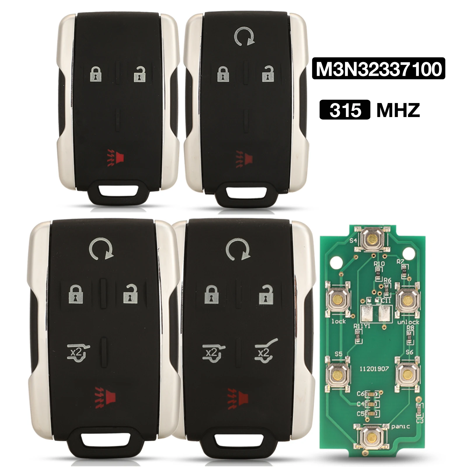 jingyuqin 315MHZ M3N32337100 3/4/5/6 BTN Remote Control Key For Chevrolet Colorado Silverado Suburban GMC Canyon Sierra Yukon