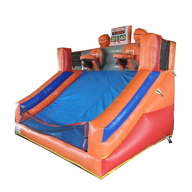 ירי משחק מגרש כדורסל מתנפחים עם חישוק