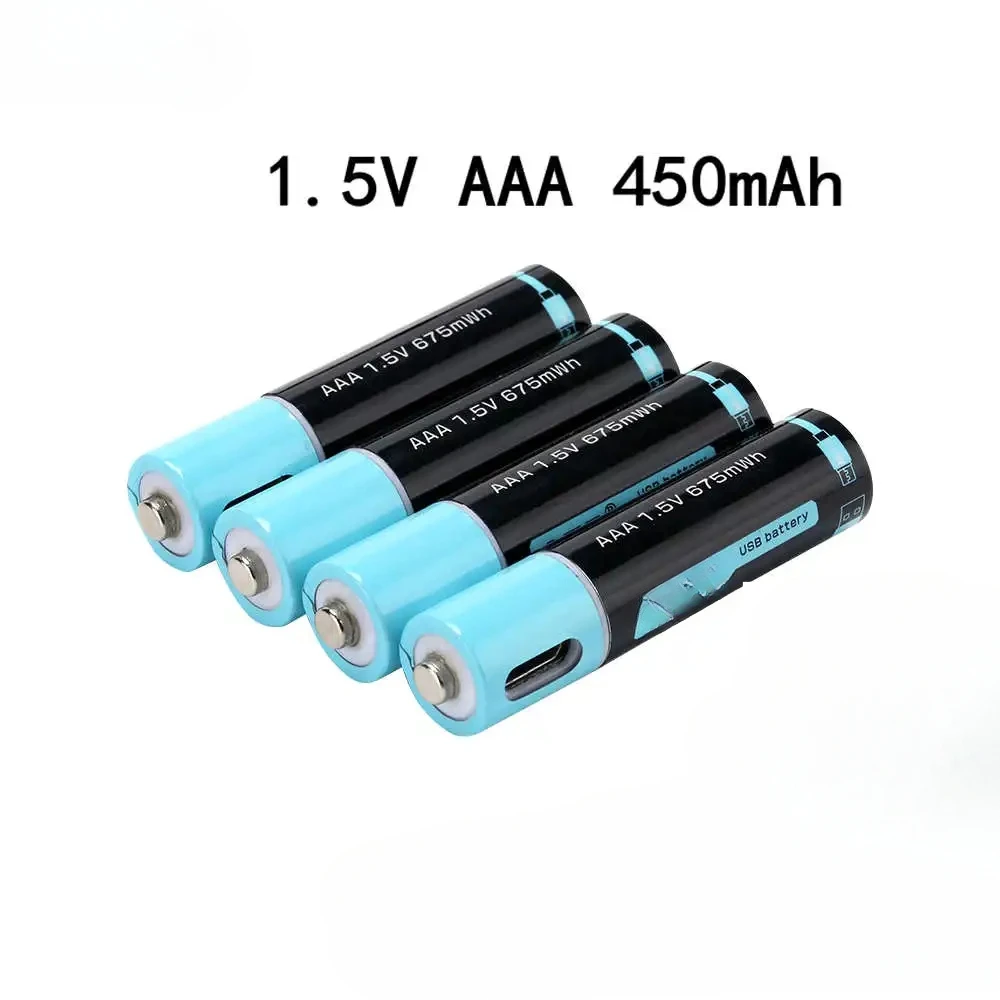 10pcs High Capacity 1.5V 450mAh AAA Li-ion Battery 675mwh Li-polymer with Rechargeable Lithium Battery