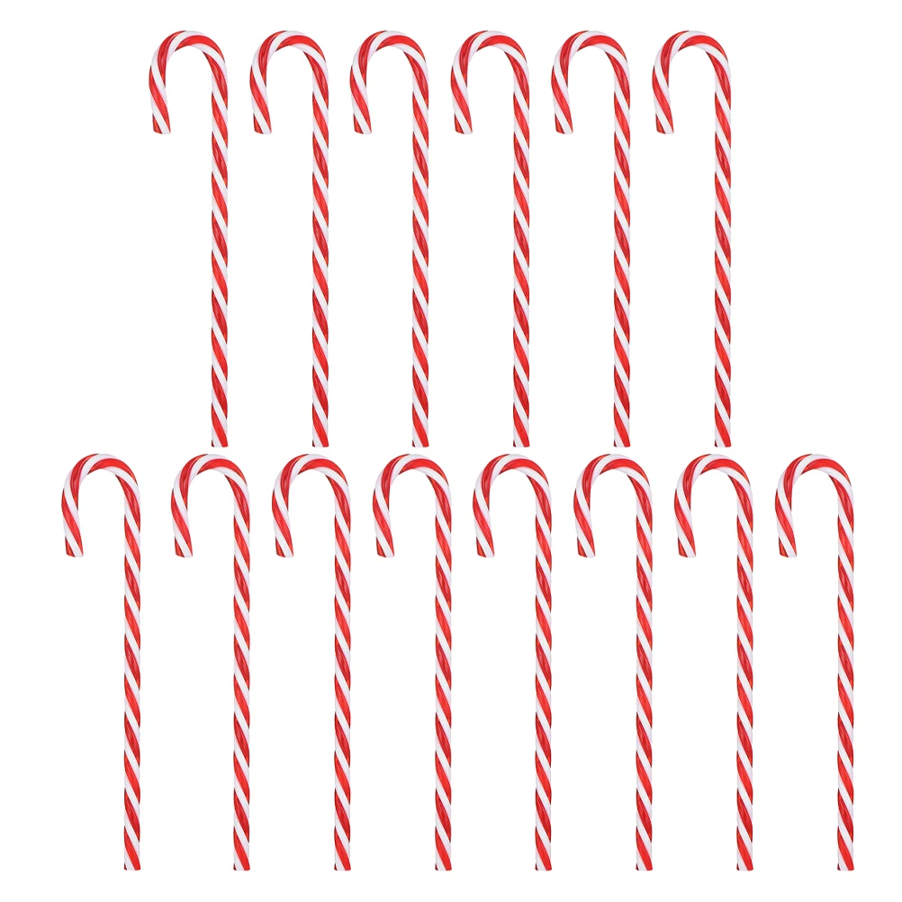 

25Pcs Creative Christmas Crutches Vibrant Nonfading Plastic Hanging Pendants Indoor Outdoor Party Decoration Hanging Crutches