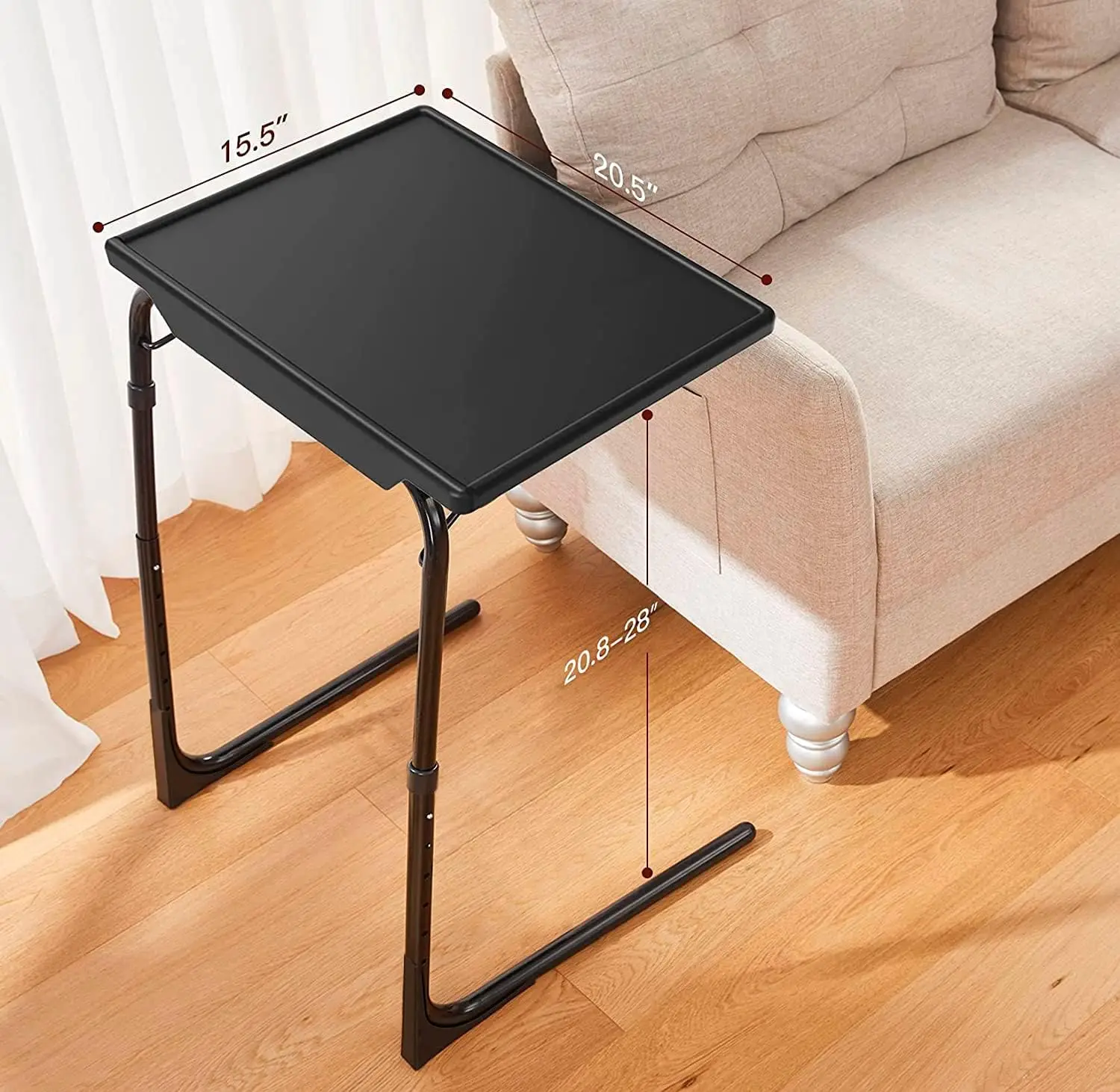 Totnz TV Tray Table, Folding TV Dinner Table Comfortable Folding Table with 3 Tilt Angle Adjustments Eating Snack Food Stowaway