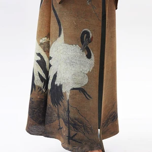 Miyake Plisadado Vintage Swan Printed Sleeve Langarm Frauenbüro Originaldesigner Abaya Cardigan Plus Size Windbreak 10 Hauptsiegel Sueter Scine - №5