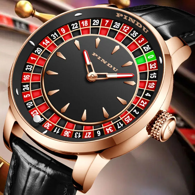 2024 New NH35 Automatic Mechanical Wristwatches Las Vegas Roulette PINDU Watch Diamond Luminous Pointer  Jacob & Co Montre Homme