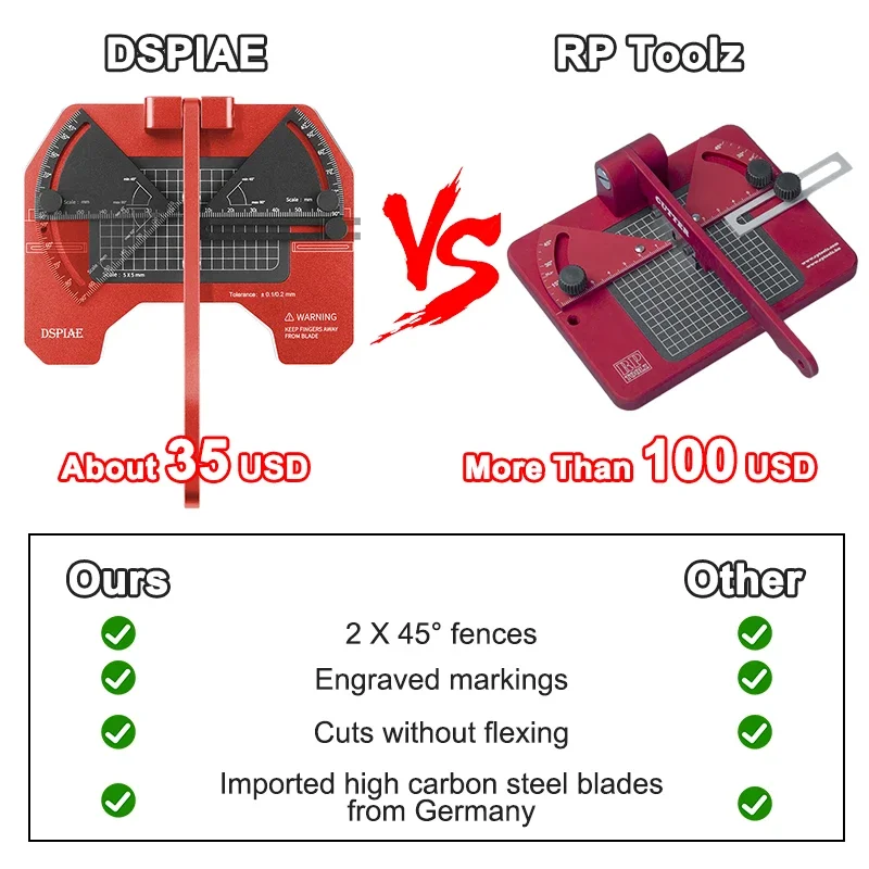 DSPIAE AT-CJ Fixed Angle Cutting Table Station Hand Tool Sets for Precision Work Aluminium Alloy Hobby DIY Model Tools