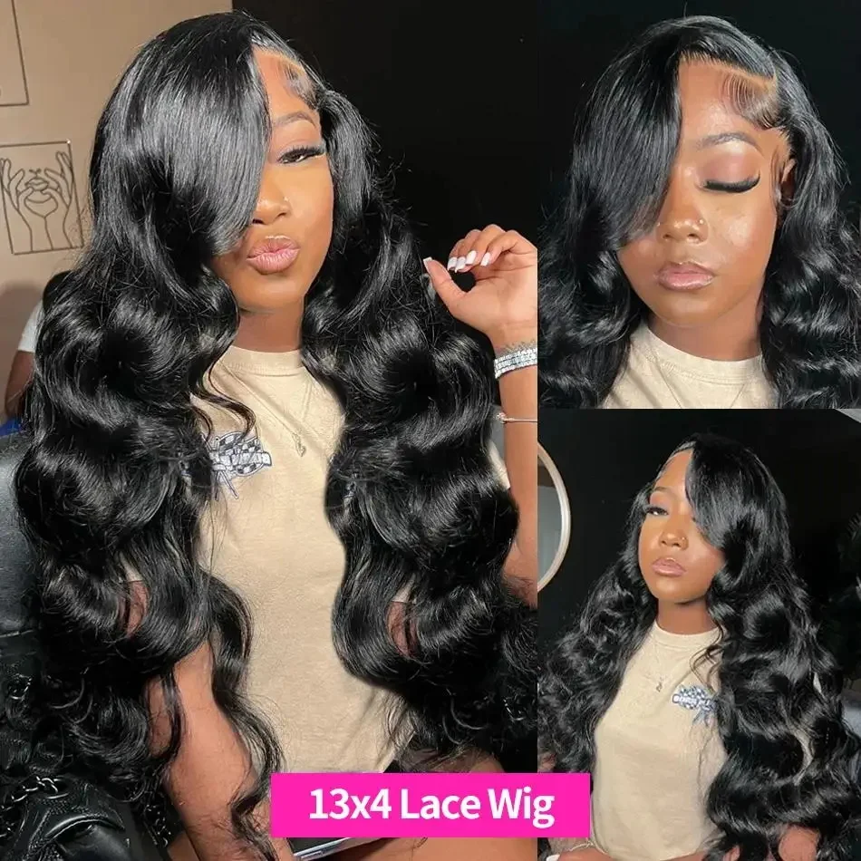 Nadine 13x4 HD Transparent 13x6 Body Wave Lace Front Human Hair Wigs For Black Women 360 Lace Frontal Wig Pre Plucked 36 40 Inch