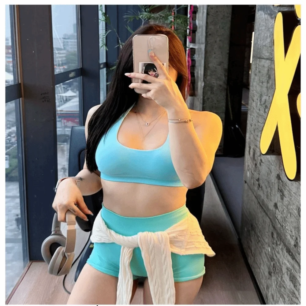 シームレスレギンス ジムショーツ 通気性 タイトフィット フィットネスショーツ 伸縮性 ソリッドカラー ヨガショーツ スポーツランニング