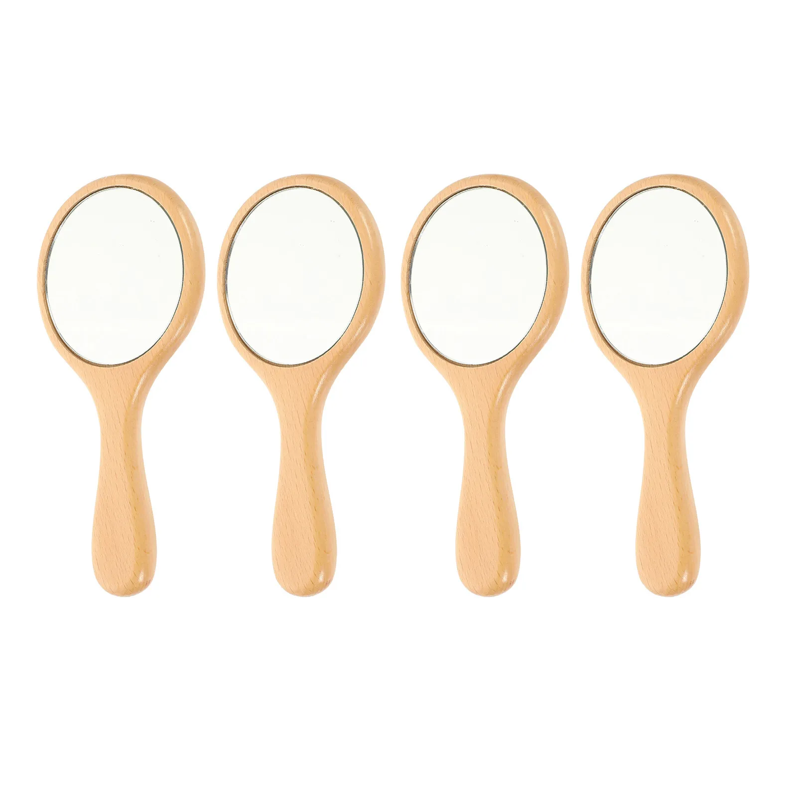 

4 Pcs Holiday Hand Mirror for Women Cosmetics Mirrors Handle Cute Travel Compact Small