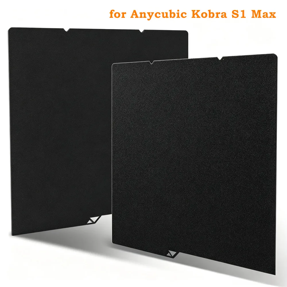 Kobra S1 Max Build Plate for Anycubic 3D Printer 360x369mm Black Double Sided Textured PEI Flexible Spring Steel Bed Easy Remove