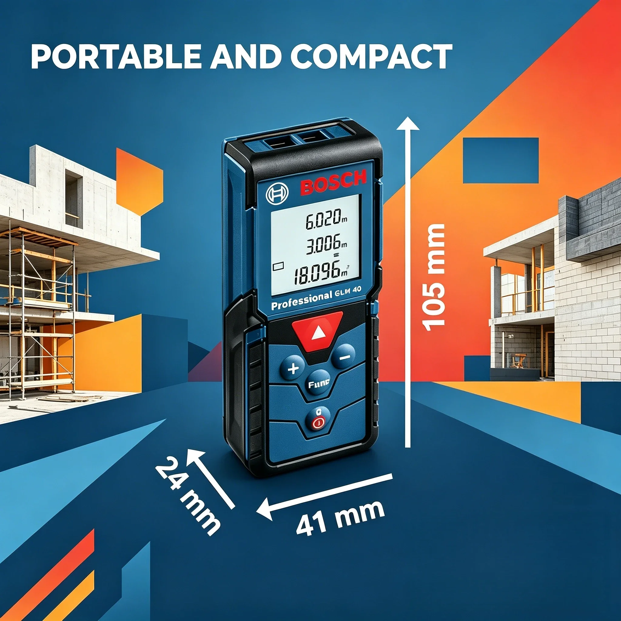 BOSCH GLM 4000 Laser Range Finer Digital Tape Measure 40m Distance Rangefinder Measure Ruler Measuring Instrument GLM4000 view 2