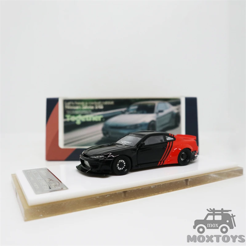 Wild Fire 1:64 Silvia S15 Rocket Bunny blue-white /Black Red Resin Model Car