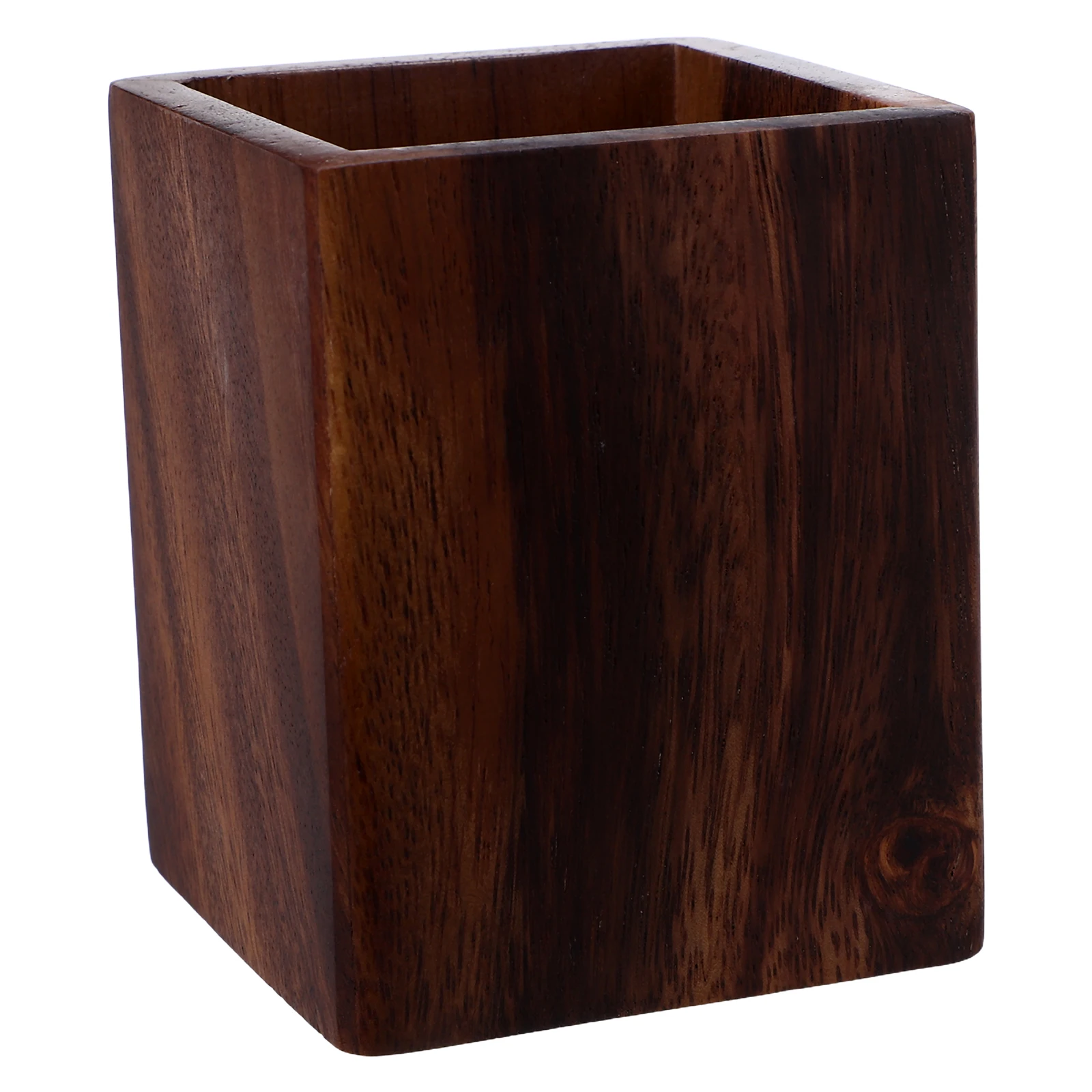 Organizer na długopisy z drewna orzechowego: ciemnobrązowy organizer na biurko do biura, szkoły, pojemnik na ołówki, rustykalny drewniany