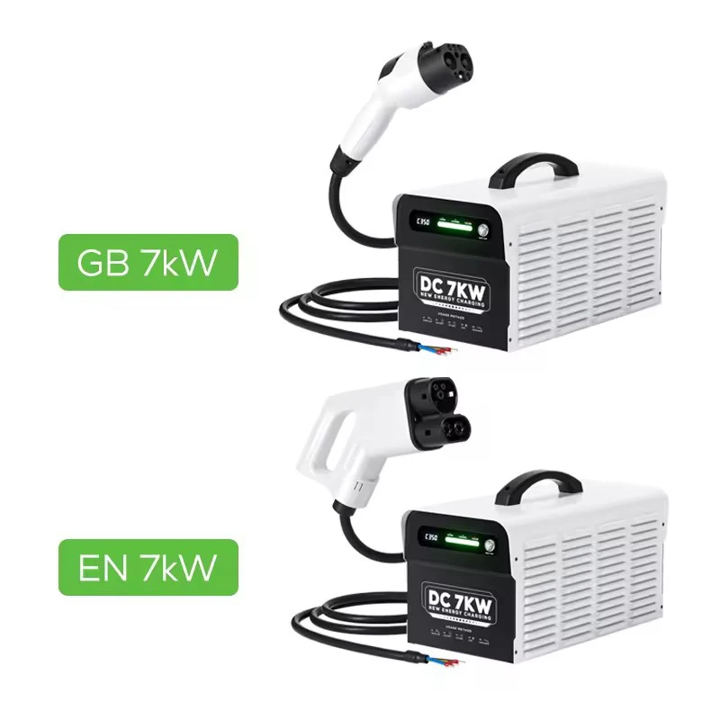 Home Electric Car Ev Charging Station Mobile Dc Fast Charger Ccs2 Gbt 7Kw Portable Dc Ev Charger For Chinese Car