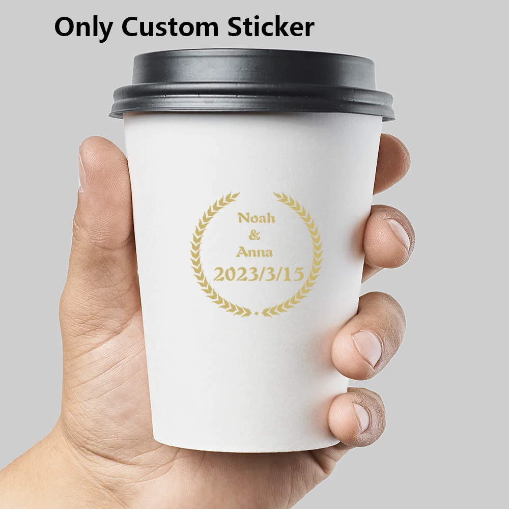 48/60/120/180/240pcs Custom Name Broken wreath Golden Vinyl Transfer Paper Custom Labels Customized Tag For Baptism Preference view 4