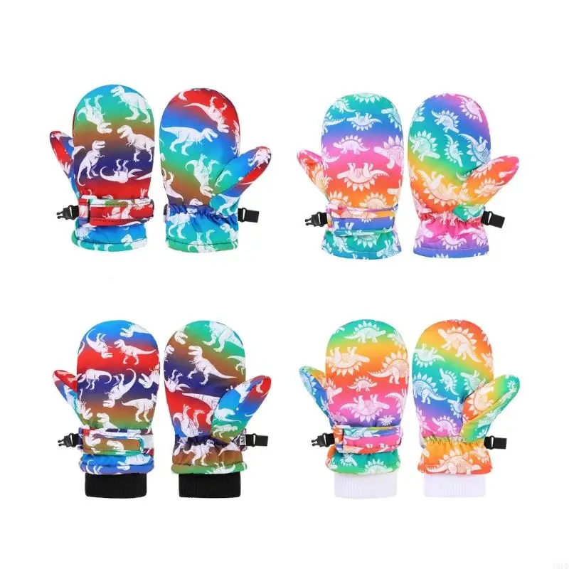 T8UD Junior Insulated Full Finger Gloves with Animal Designs for Snowy Outdoor Fun